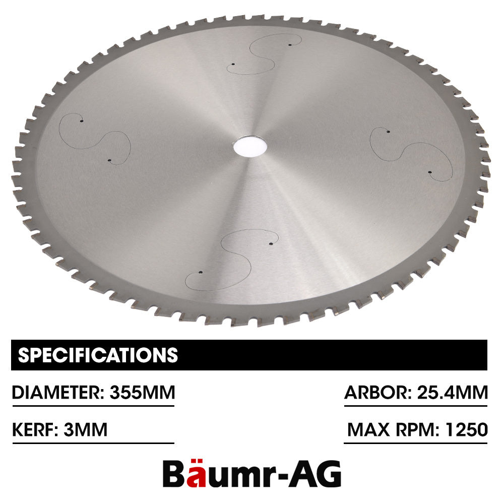 Baumr-AG 355mm Ceramic Alloy Tooth Saw Blade Low Spark Metal Cutting