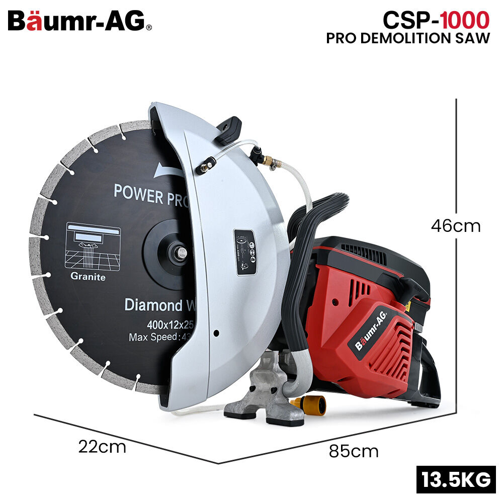 CSP-1000 400mm Concrete Demolition Saw 94cc 2-Stroke Wet/Dry Cutting