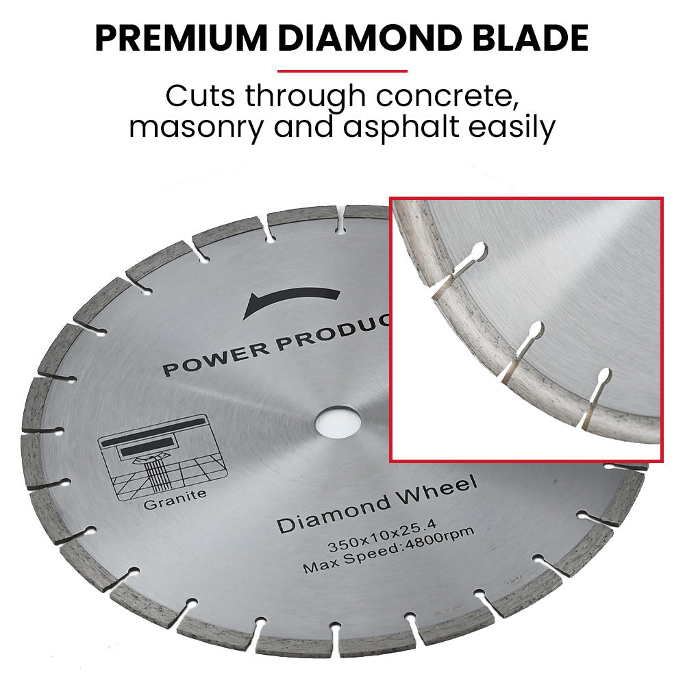 CSP-800 350mm Concrete Demolition Saw 74cc Wet/Dry Cutting Anti-Vibration
