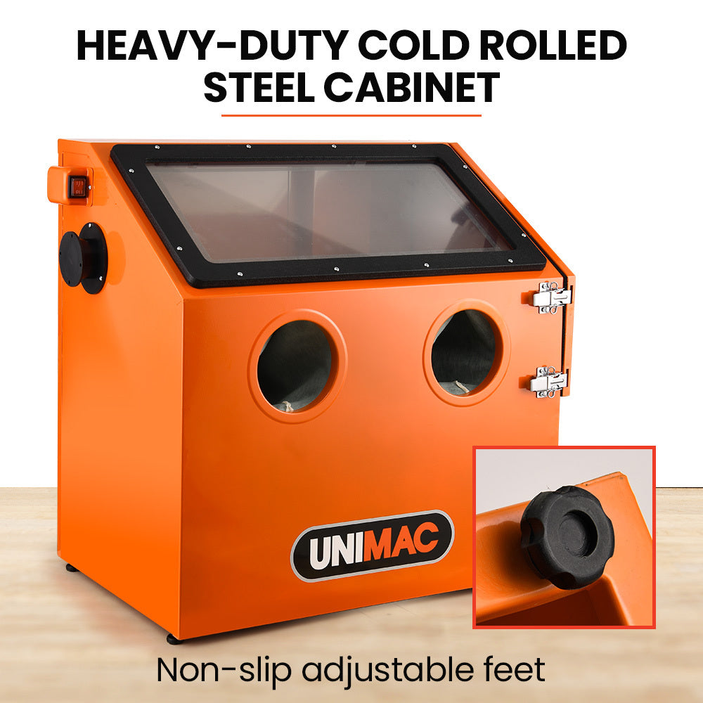 Unimac 110L Sandblasting Cabinet LED Light Gun Set