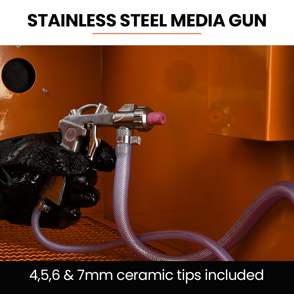 Unimac 110L Sandblasting Cabinet LED Light Gun Set