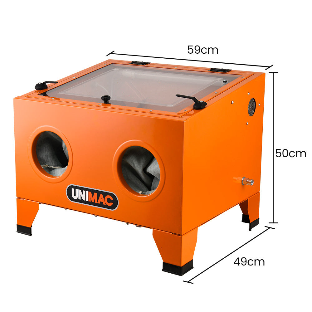Unimac 90L Sandblasting Cabinet LED Heavy Duty Steel