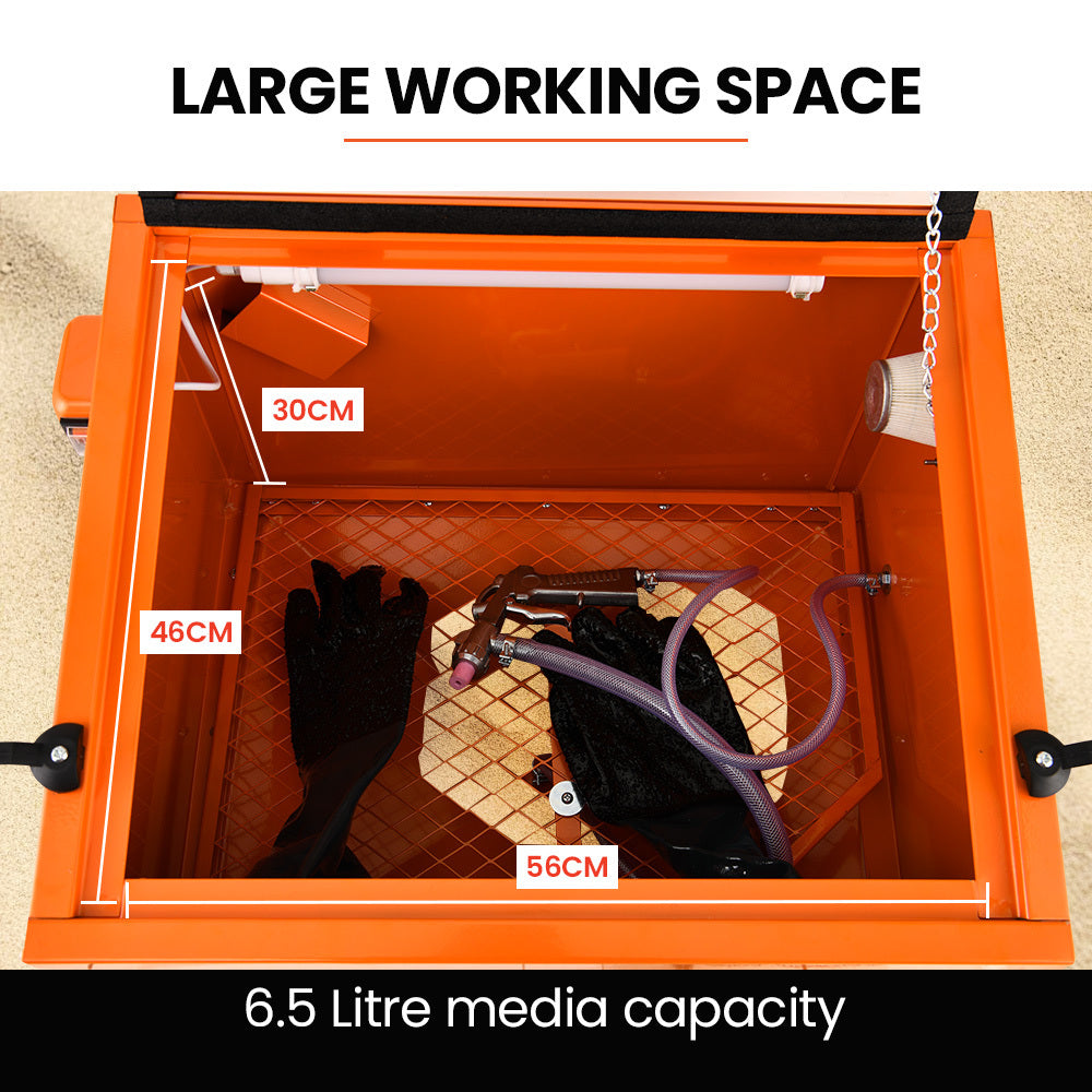 Unimac 90L Sandblasting Cabinet LED Heavy Duty Steel