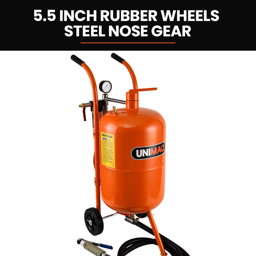 UNIMAC 38L Sandblasting Tank Pressurised with Gun Set and Hose
