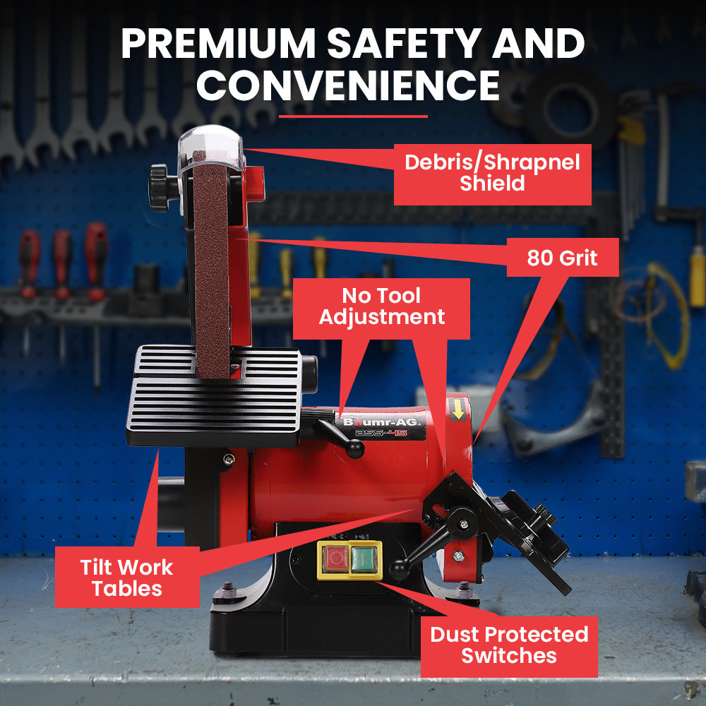 BSS-45 Bench Belt and Disc Sander Combo Brushless Motor Dust Collection
