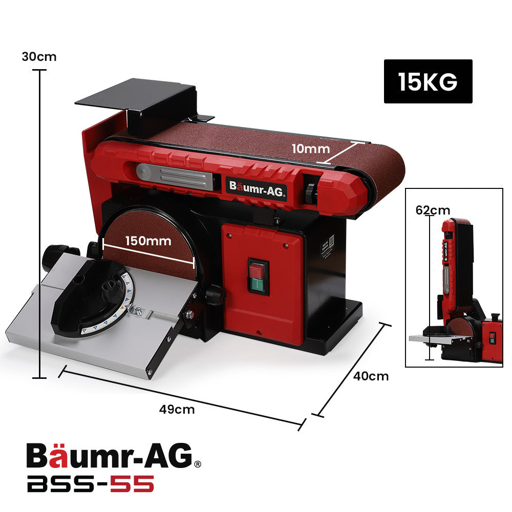 Baumr-AG 400W Bench Belt Disc Sander Combo Vertical Horizontal
