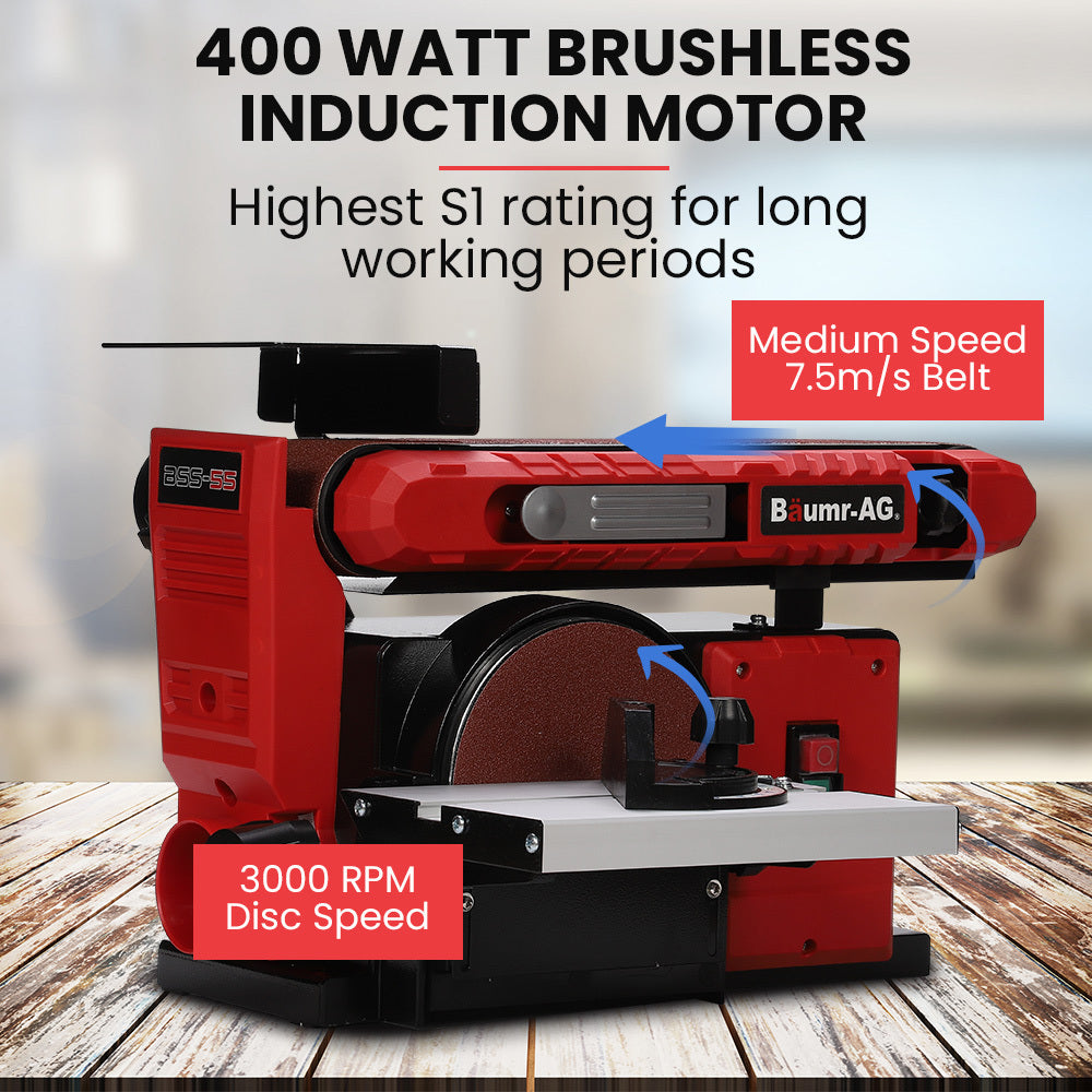 Baumr-AG 400W Bench Belt Disc Sander Combo Vertical Horizontal