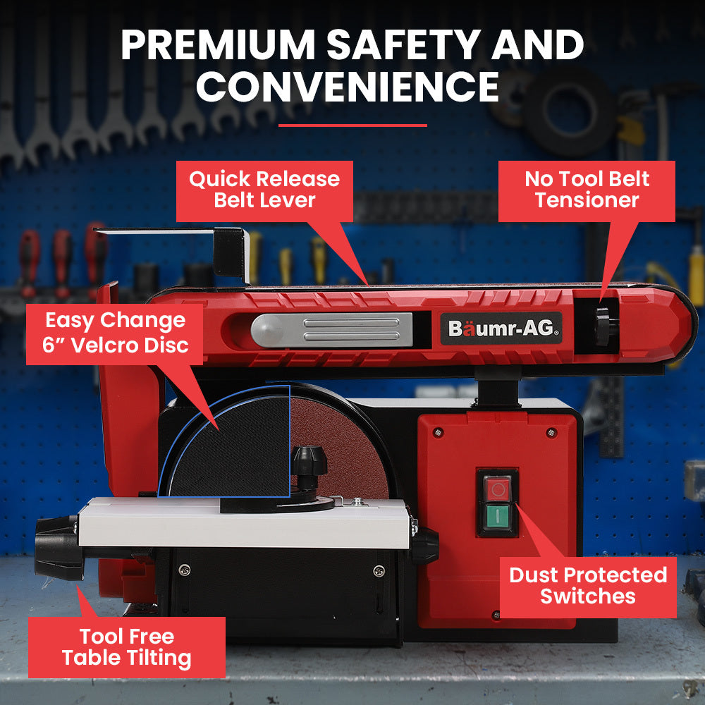 Baumr-AG 400W Bench Belt Disc Sander Combo Vertical Horizontal