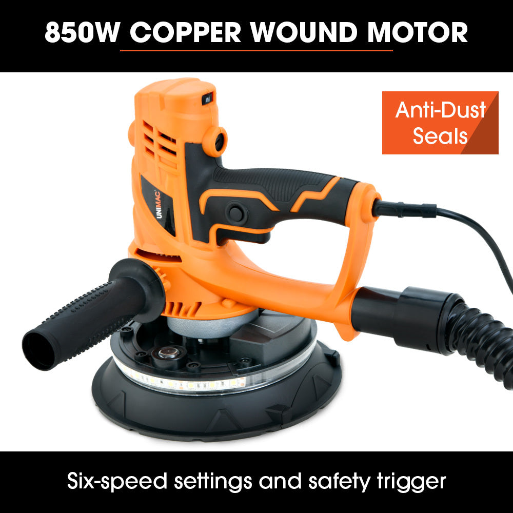 HDS6 180mm Drywall Sander 850W Electric with LED Vacuum System