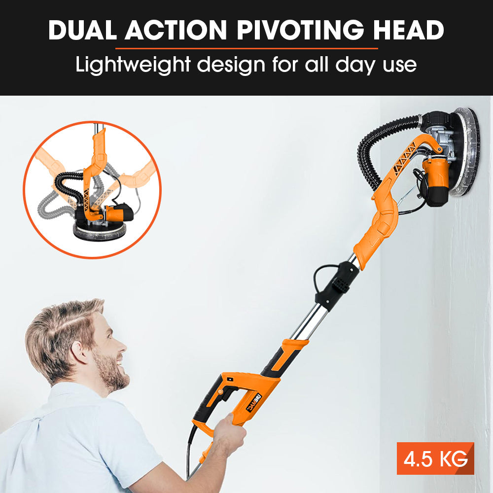Unimac 225mm Telescopic Drywall Sander Kit 750W LED Vacuum System Foldable