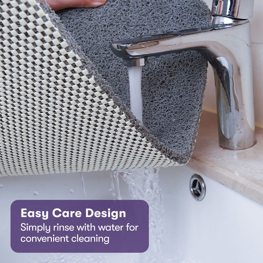 EQUIPMED Washable PVC Anti-Slip Loofah Bath and Shower Mat, Large, 60 x 60cm