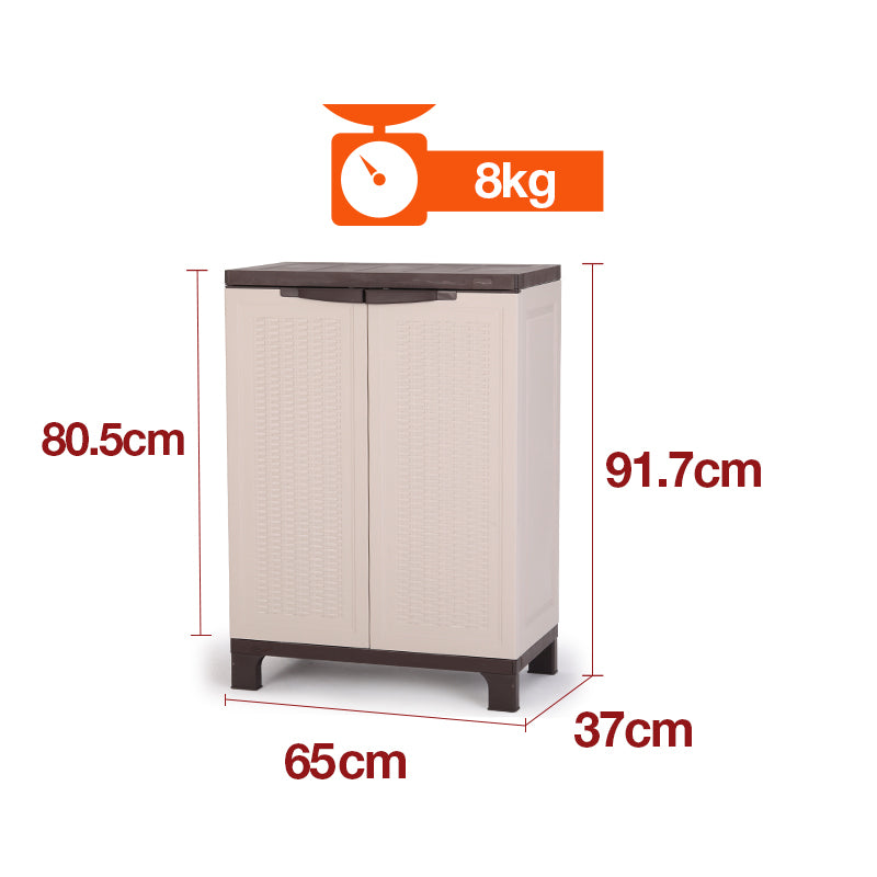 Weatherproof Lockable Outdoor Storage Cabinet, 91cm - PlantCraft