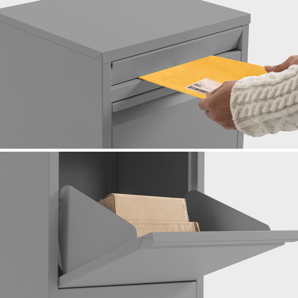 Fortia Freestanding Parcel Letterbox Woodland Grey