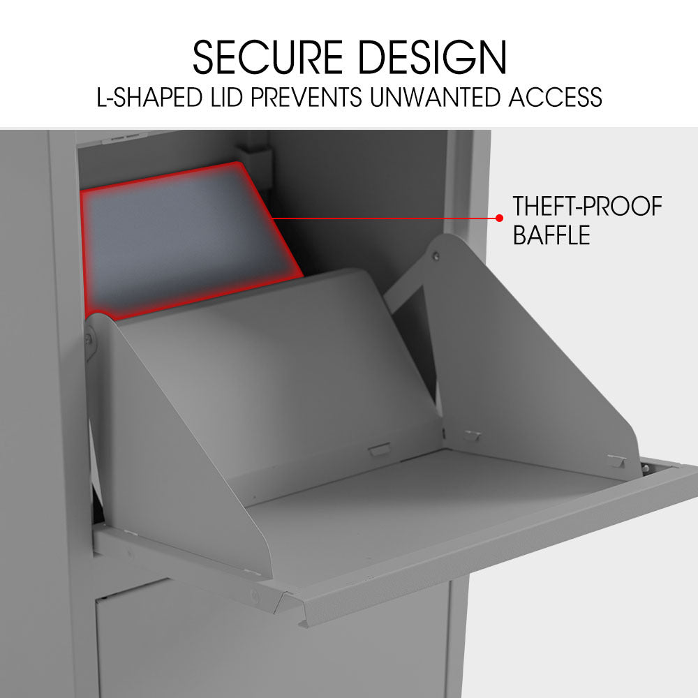 Fortia Freestanding Parcel Letterbox Woodland Grey