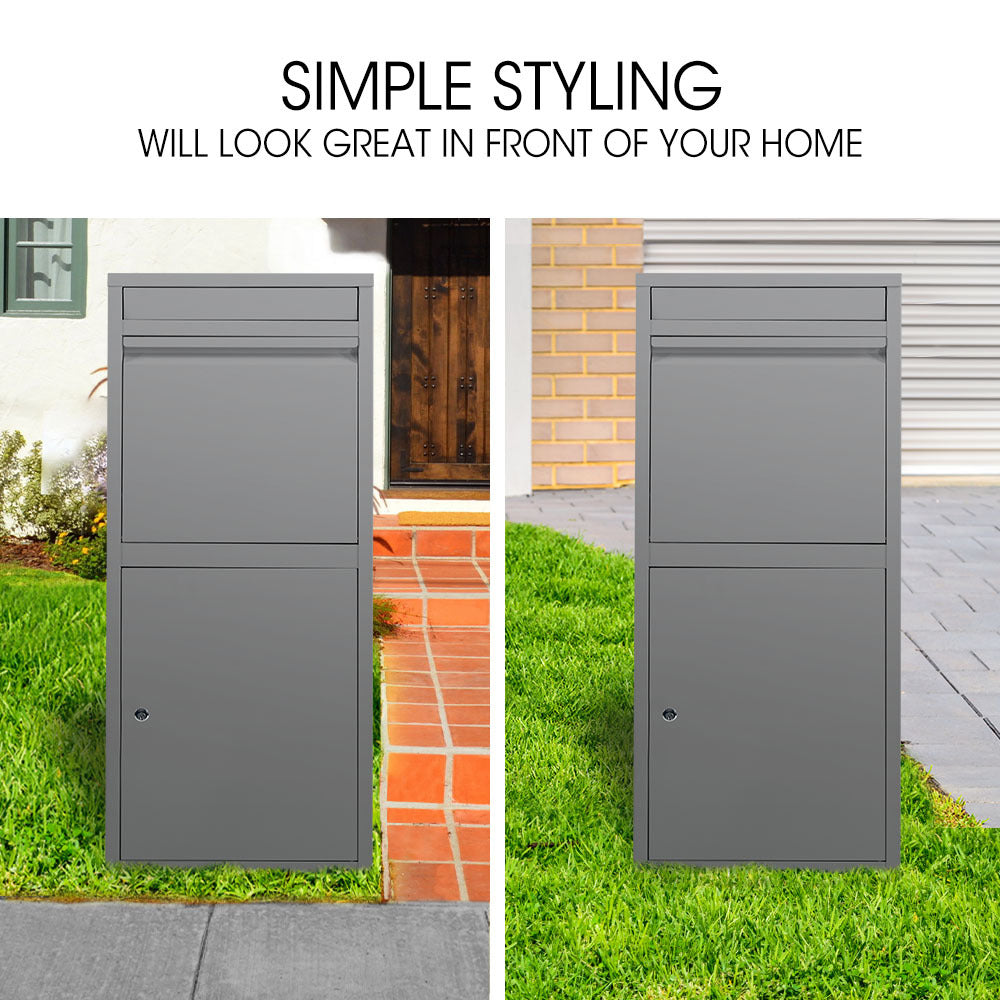 Fortia Freestanding Parcel Letterbox Woodland Grey