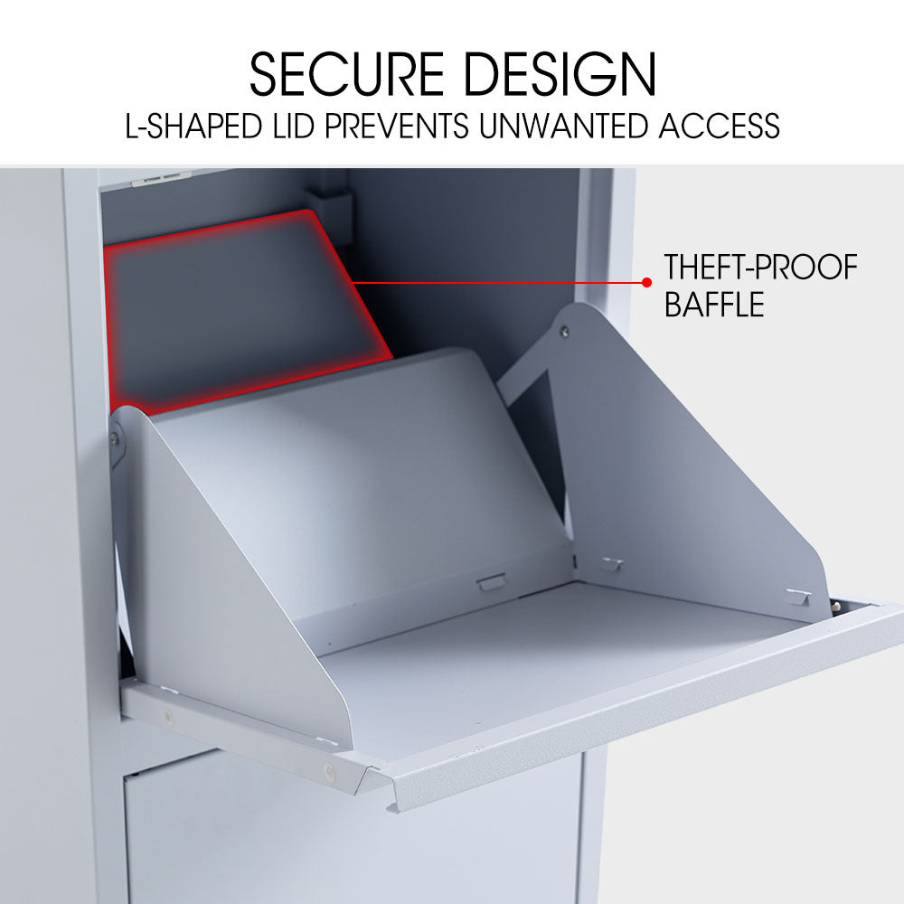 Fortia Freestanding Parcel Post Box Light Grey