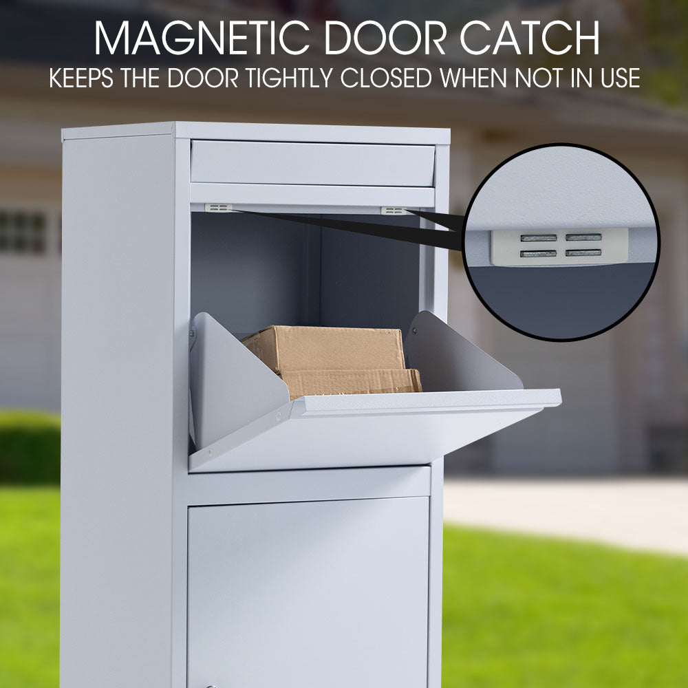 Fortia Freestanding Parcel Post Box Light Grey