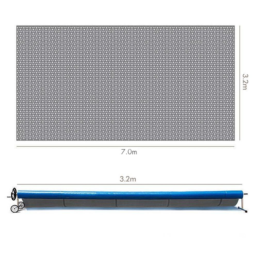 Isothermal Solar Pool Cover & Roller, 7.5x3.2m, 400 Micron - Aurelaqua