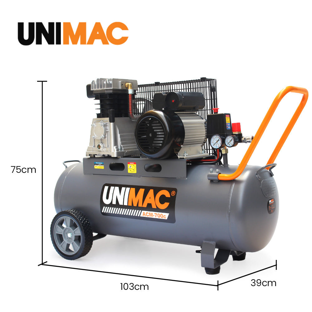 Unimac 70L Commercial Air Compressor 2.2kW Brushless Motor 116PSI