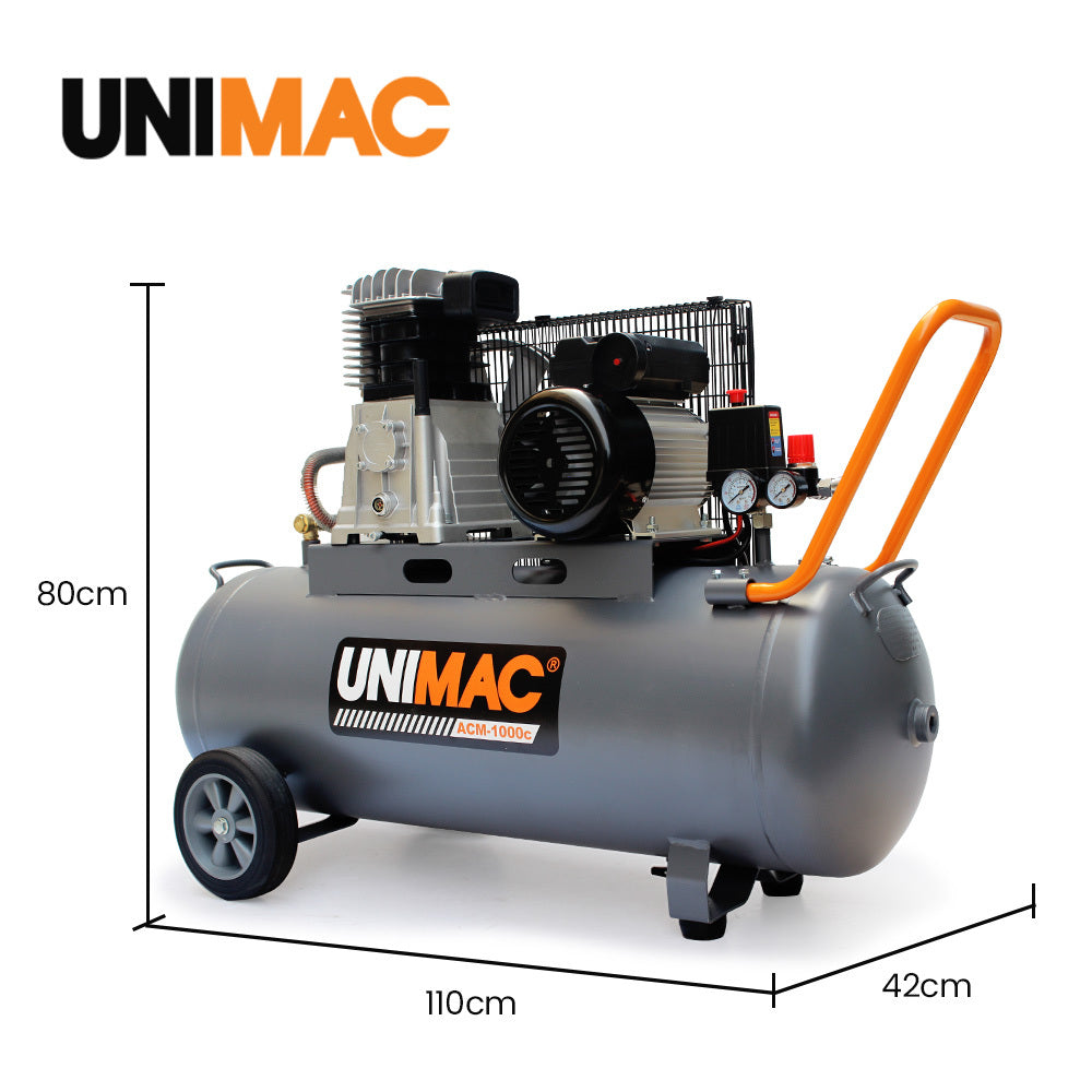 Unimac 100L Industrial Air Compressor 2.6kW Brushless Motor 116PSI