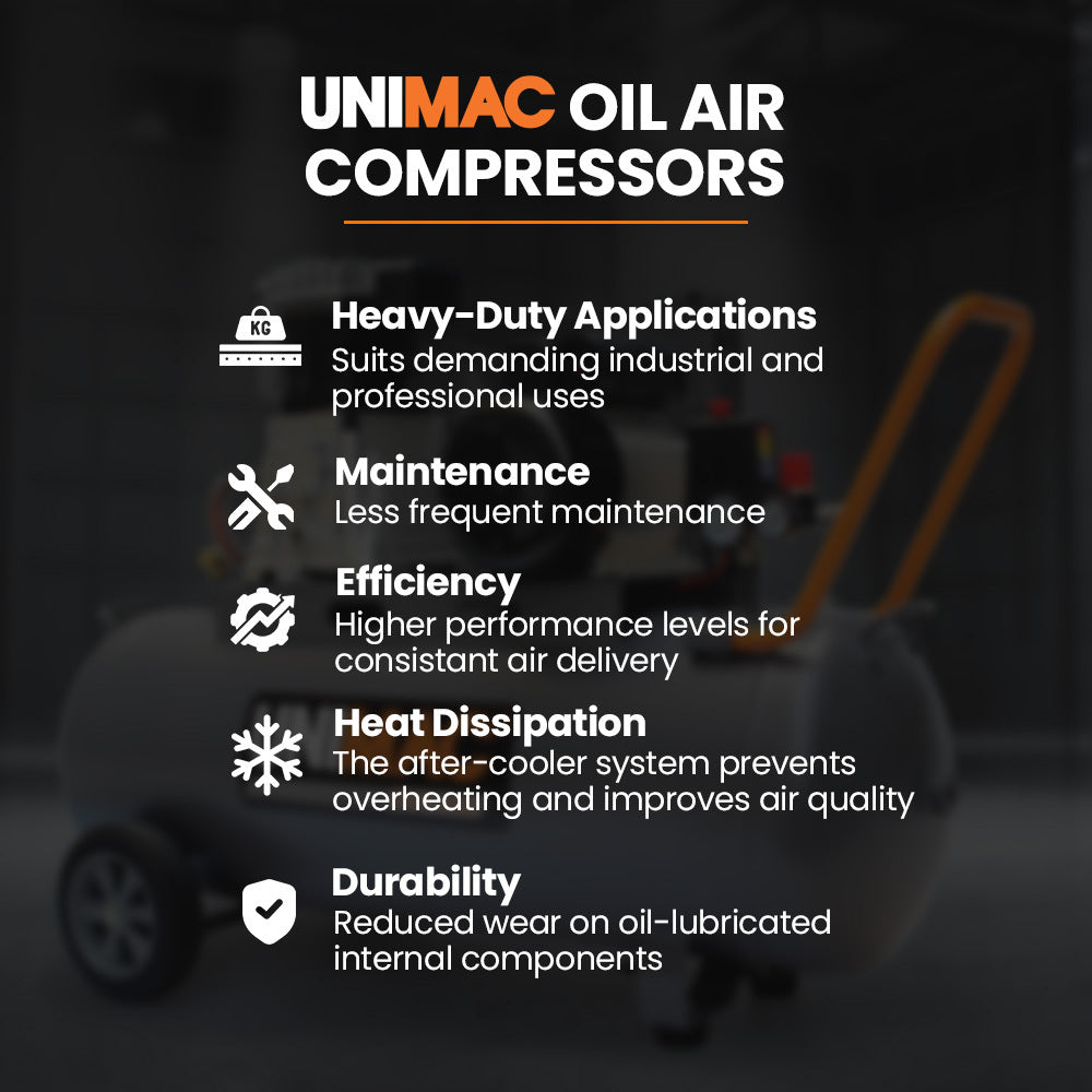 Unimac 100L Industrial Air Compressor 2.6kW Brushless Motor 116PSI