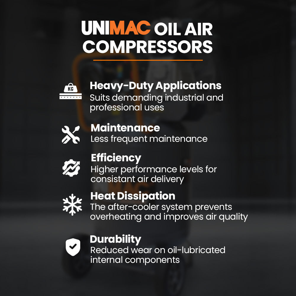 Unimac 100L Industrial Air Compressor 2.6kW Brushless Vertical Tank