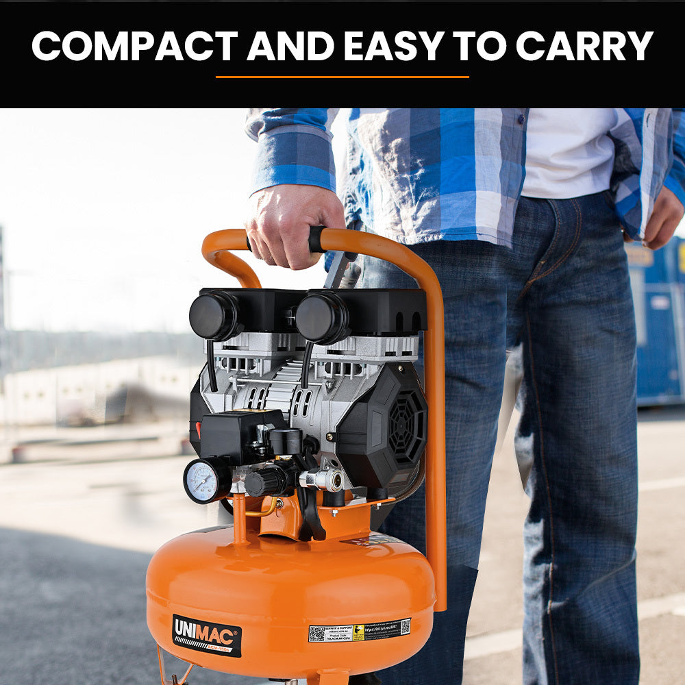 ACM-150s Quiet Air 15L Pancake Air Compressor Portable Oil-Free 116PSI