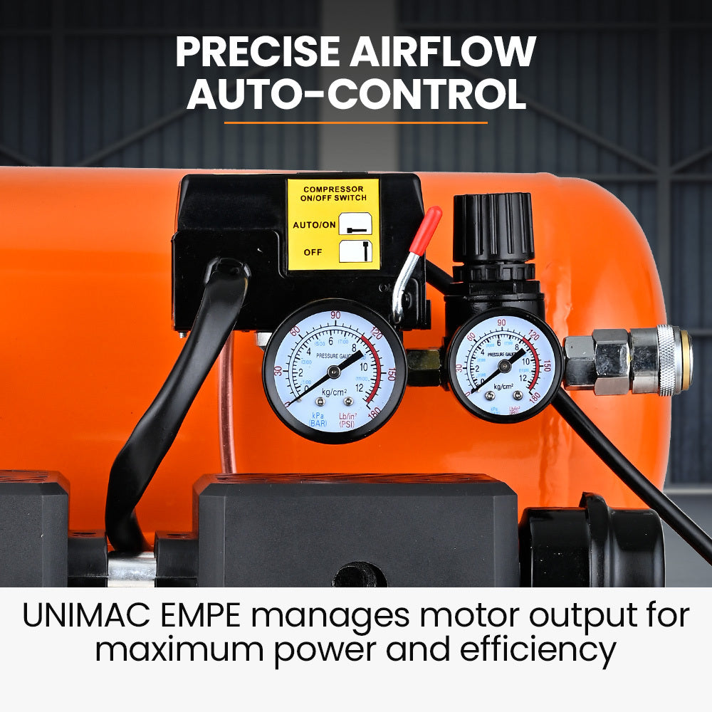 Quiet Air 16L Twin Tank Portable Air Compressor 116PSI Silent Oil-Free