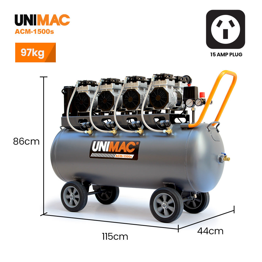 Quiet Air 150L 4.5HP Electric Air Compressor Oil-Free Portable Heavy Duty