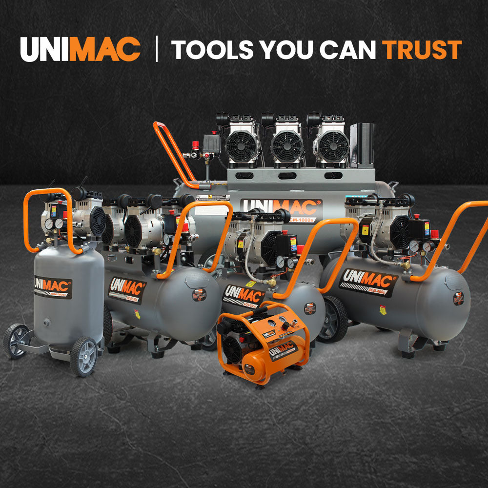 Unimac Quiet Air 50L 2HP Vertical Oil-Free Electric Air Compressor