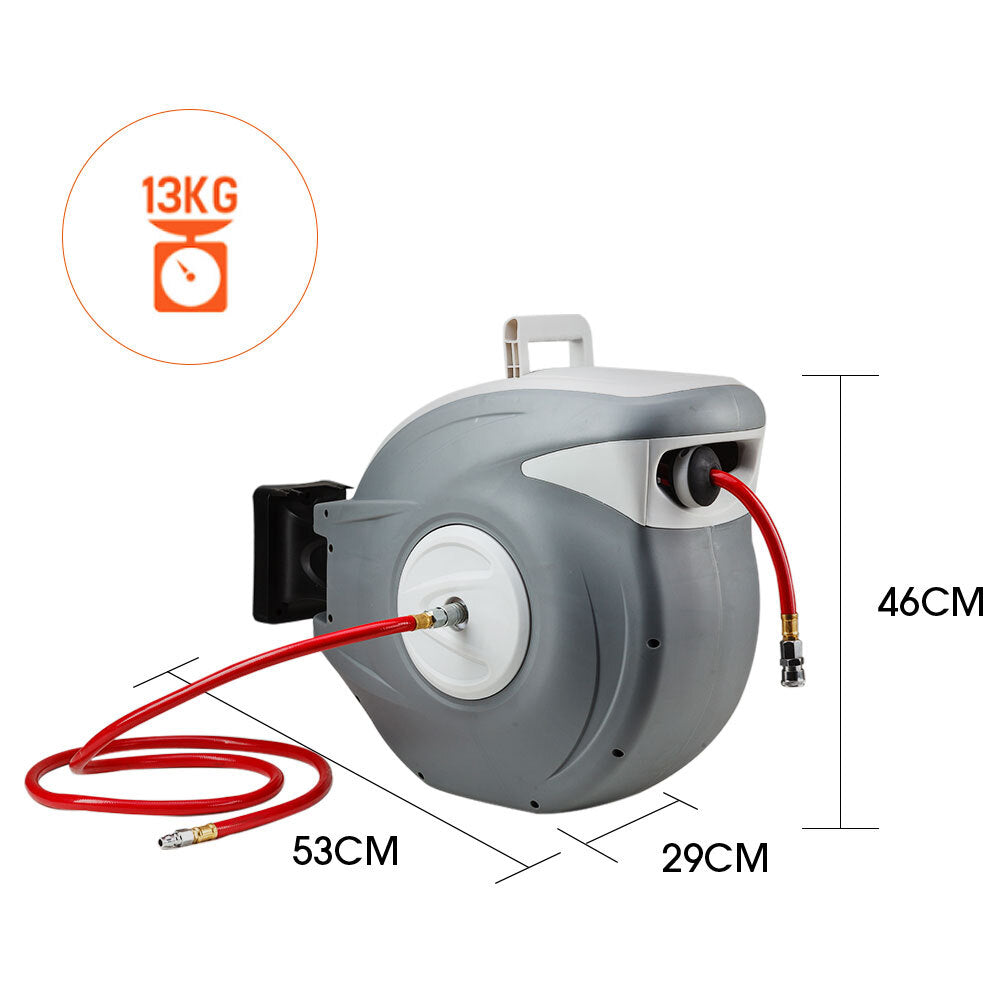 30m PVC Air Hose Reel Compressor, Auto Rewind, Wall Mounted - Unimac