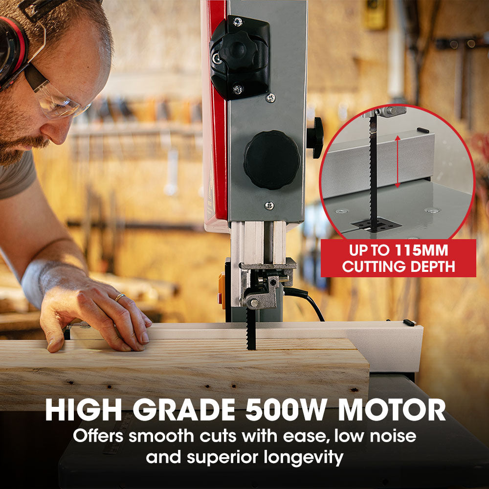 Baumr-AG 500W Wood Bandsaw, Benchtop, 115mm Cutting Depth BS40