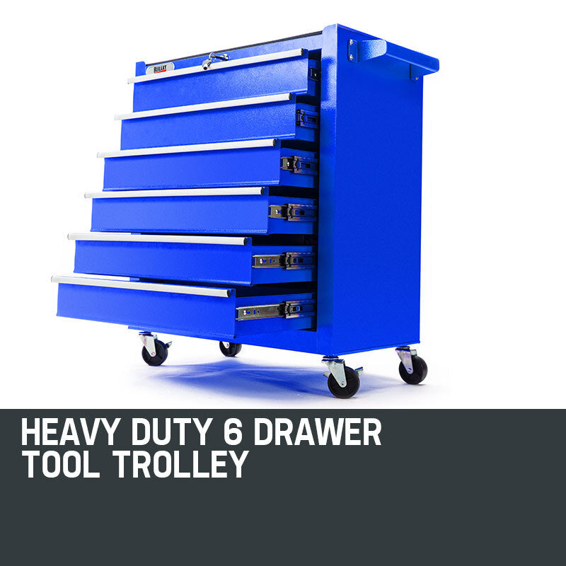 Lockable 6 Drawer Tool Box Cabinet on Wheels - Bullet