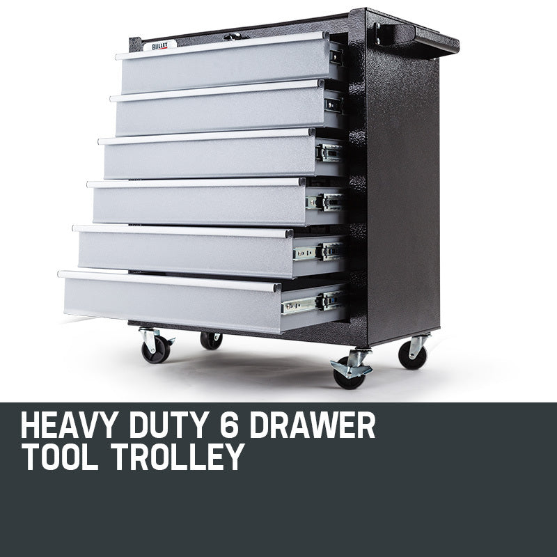 6 Drawer Lockable Tool Box Cabinet with Wheels - Bullet