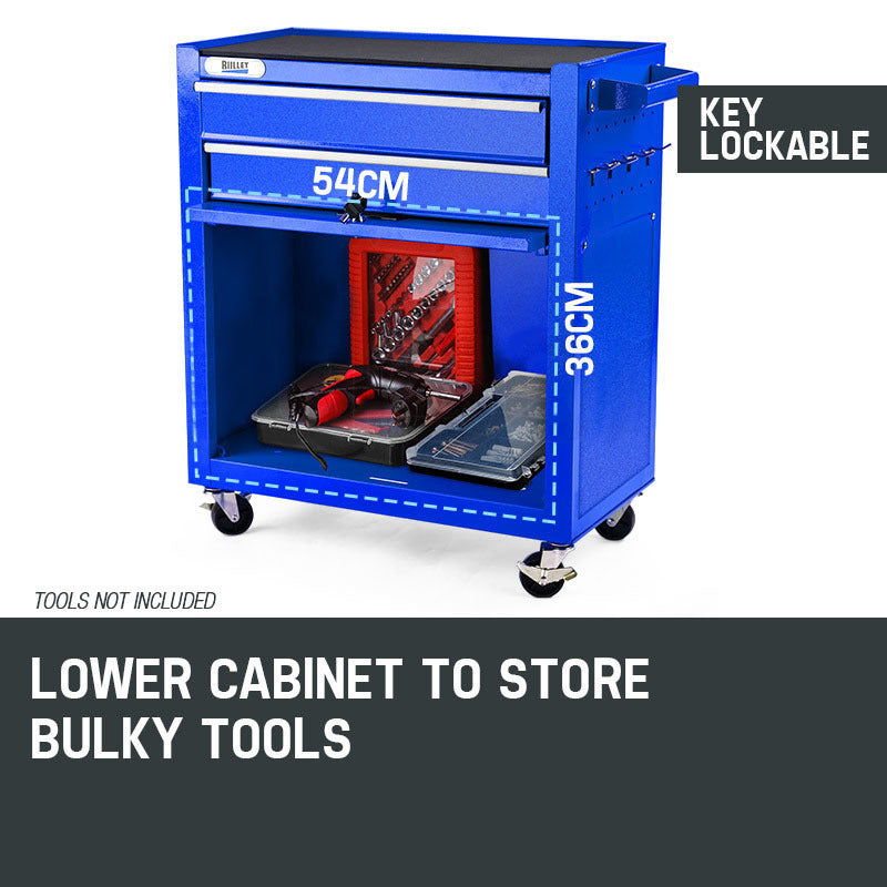 Bullet Lockable 8 Drawer Tool Box Set, Casters, Powder-Coated Steel