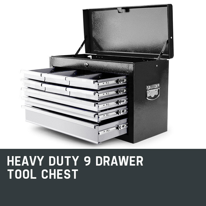 9 Drawer Tool Box Chest, Ball Bearing Rails - Bullet