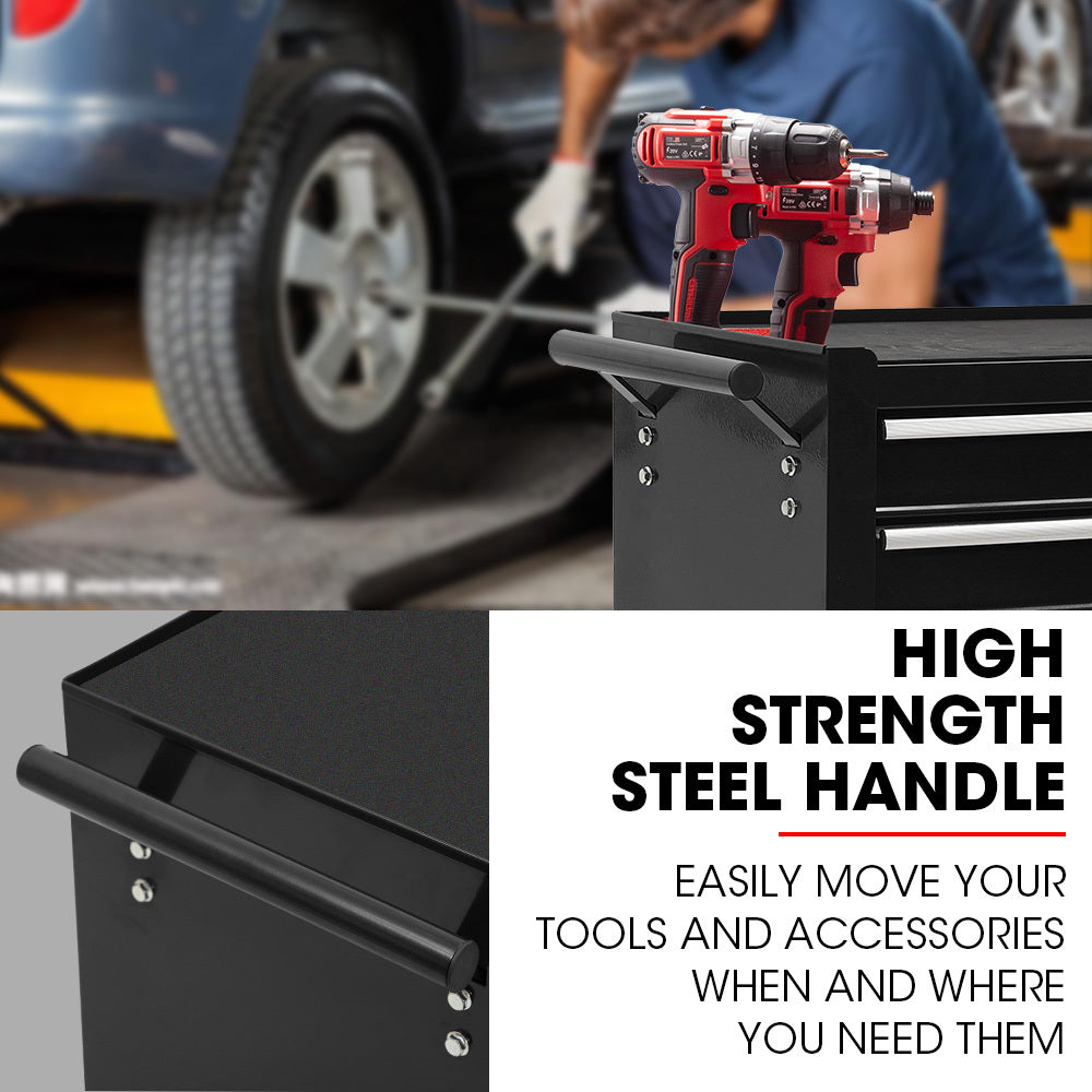 Bullet Pro 7 Drawer Tool Box Cabinet Trolley Black