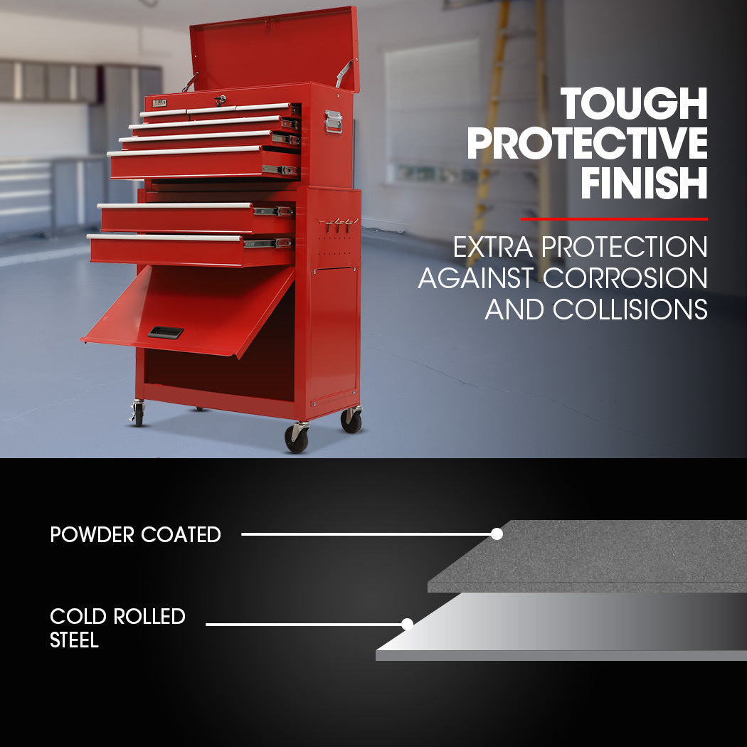 Bullet 8 Drawer Tool Cabinet Chest Red