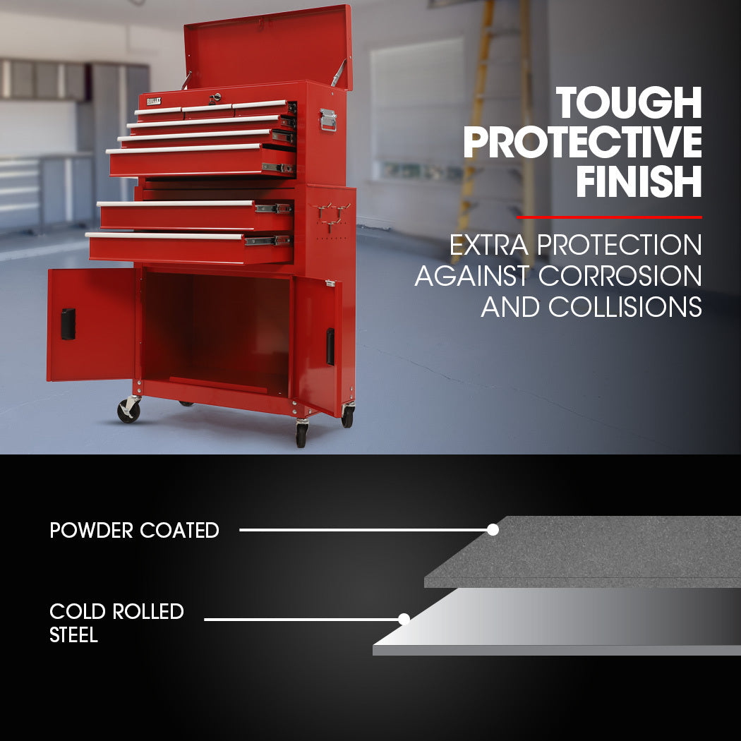 Bullet Pro 8-Drawer Tool Box Chest Cabinet Red