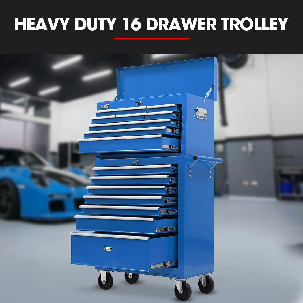 Bullet Chest Rack BULLET 16 Drawer Tool Box Cabinet Chest Storage, Toolbox Garage Organi