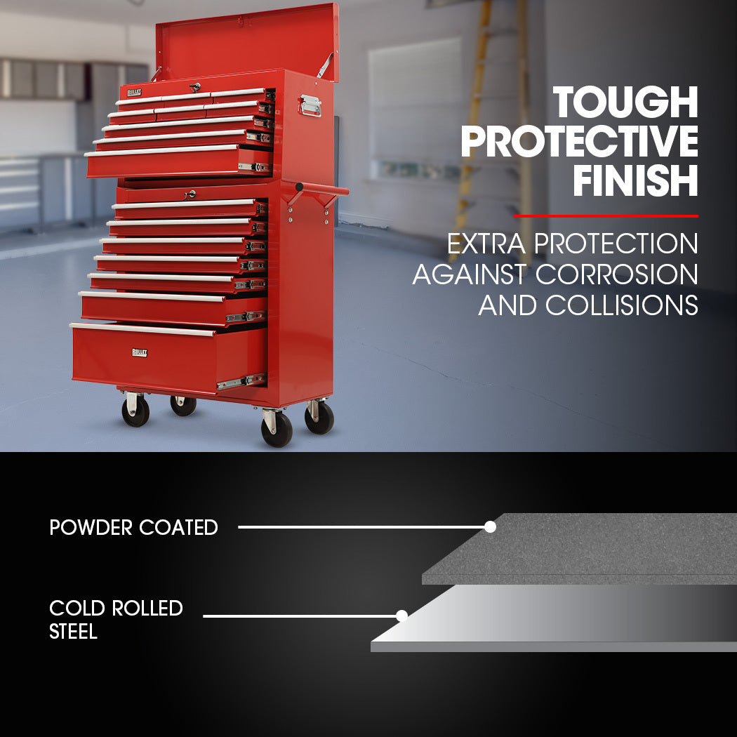 Bullet Pro 16 Drawer Tool Box Cabinet Chest Red