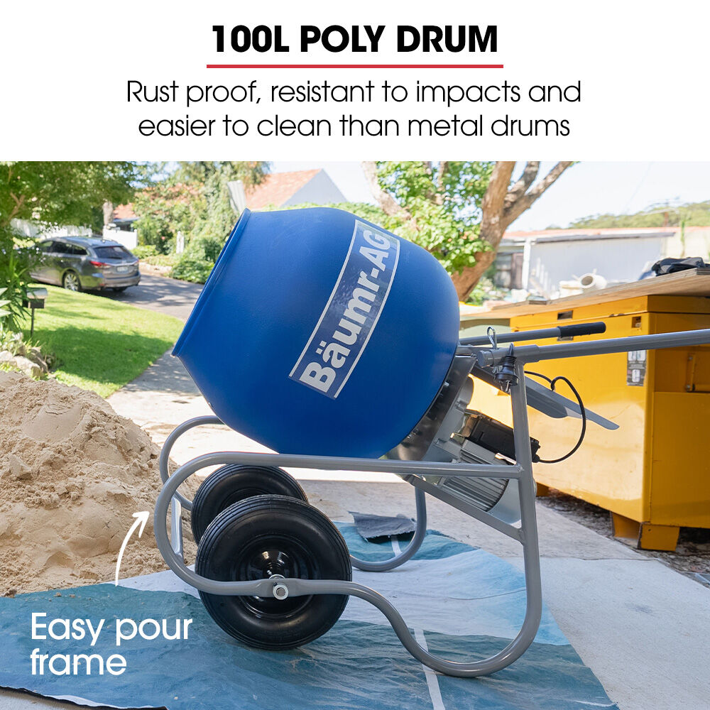 CMP-10 100L Cement Mixer Portable Electric Blue