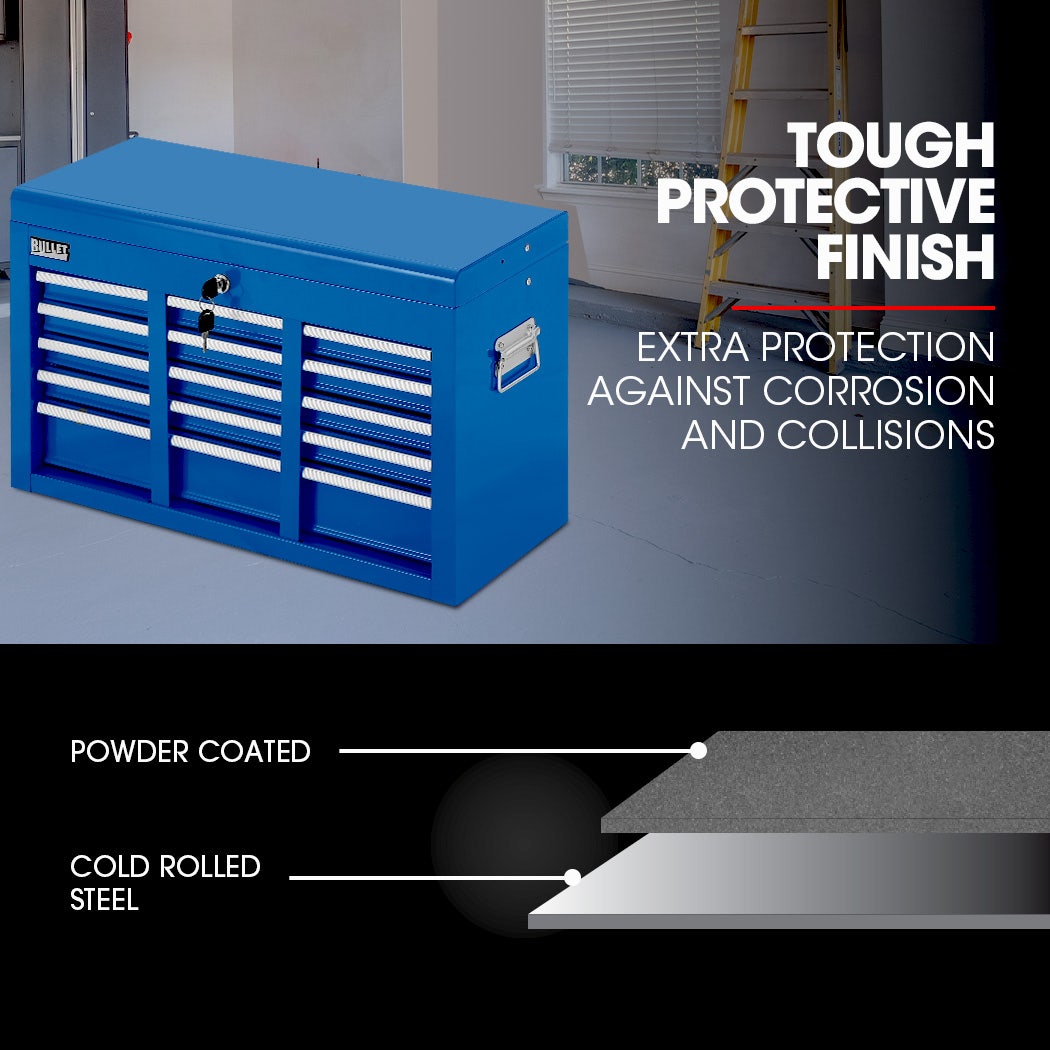 Bullet 9 Drawer Tool Chest Mechanic Garage Storage Blue