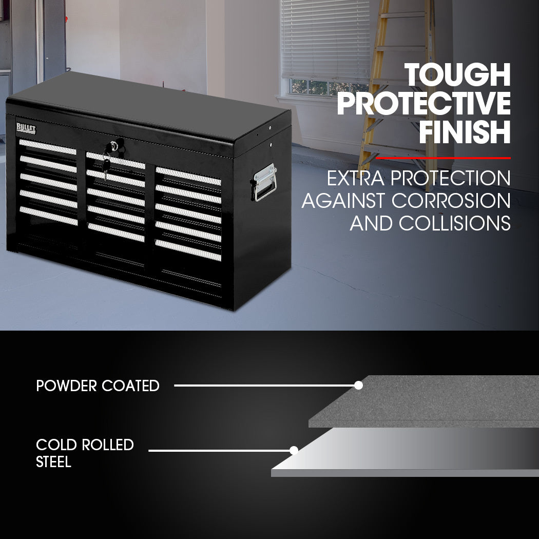 Bullet Pro 9 Drawer Tool Chest Mechanic Garage Storage Black