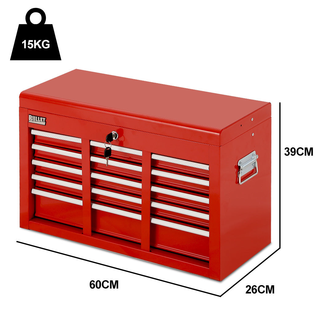 Bullet Pro 9 Drawer Tool Chest Red Garage Storage Organiser