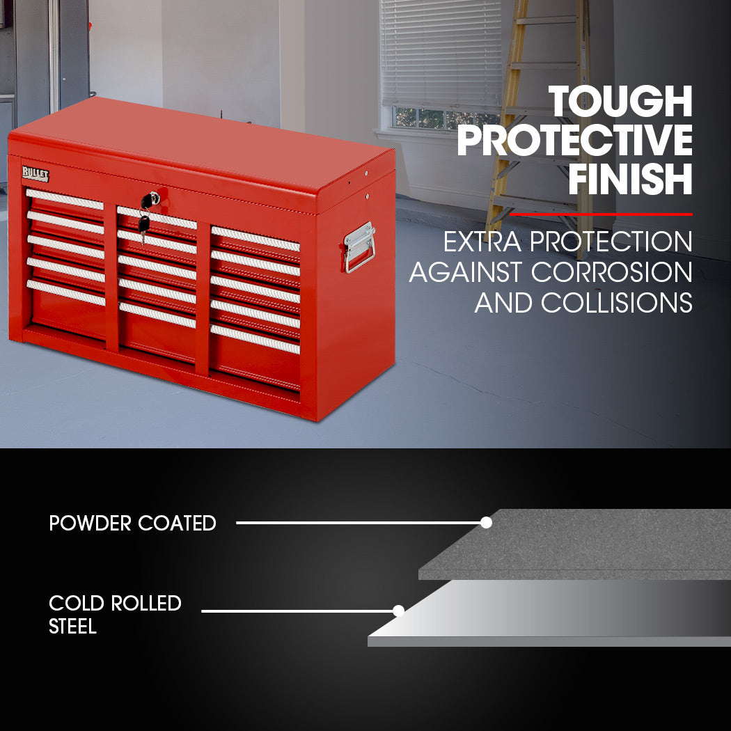 Bullet Pro 9 Drawer Tool Chest Red Garage Storage Organiser