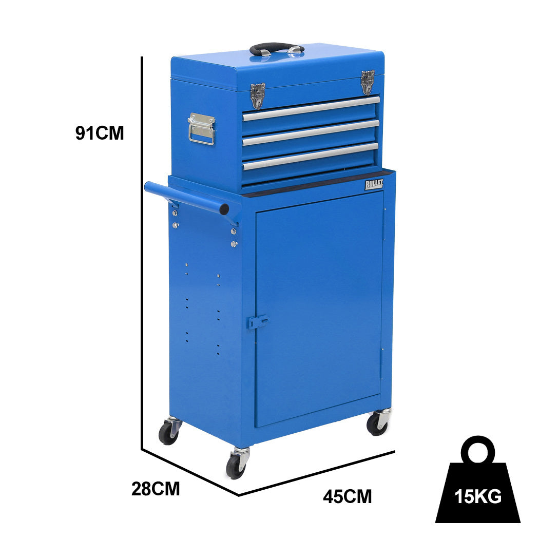 Bullet Pro 3 Drawer Tool Cabinet Trolley Blue