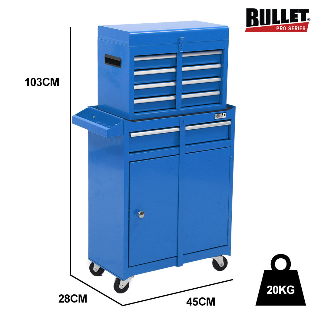 Bullet Chest Rack Bullet Pro 5 Drawer Tool Box Cabinet Chest Storage, with 1-Door Toolbo