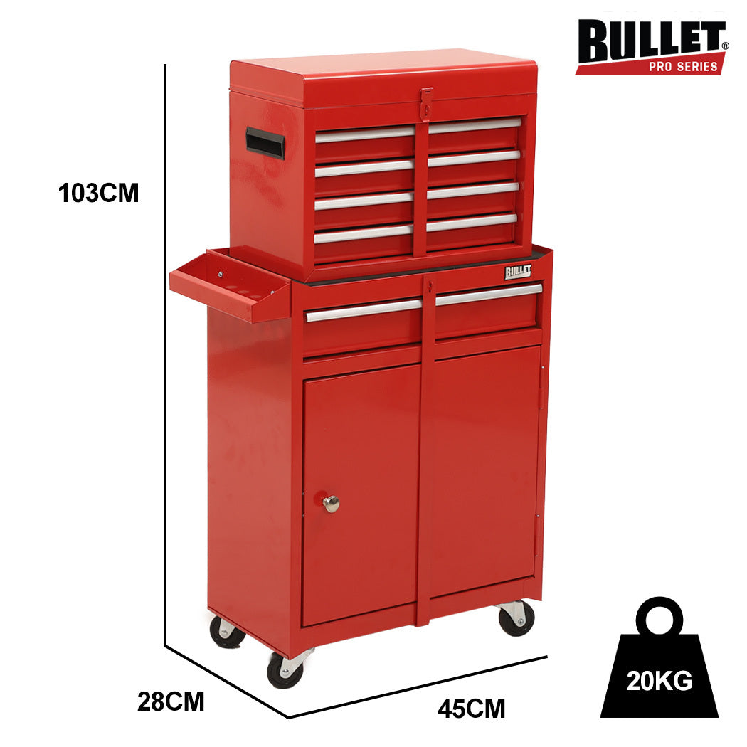 Bullet Pro 5 Drawer Tool Box Cabinet Chest Red