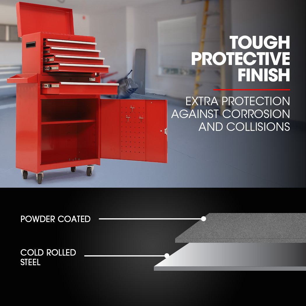 Bullet Pro 5 Drawer Tool Box Cabinet Chest Red